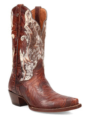 Dan Post DP7020 Womens ANDRINNA Hair On Snip Toe Leather Boot Brown side / front view. If you need any assistance with this item or the purchase of this item please call us at five six one seven four eight eight eight zero one Monday through Saturday 10:00a.m EST to 8:00 p.m EST