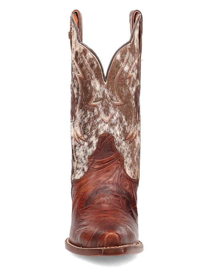 Dan Post DP7020 Womens ANDRINNA Hair On Snip Toe Leather Boot Brown side / front view. If you need any assistance with this item or the purchase of this item please call us at five six one seven four eight eight eight zero one Monday through Saturday 10:00a.m EST to 8:00 p.m EST