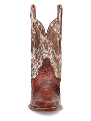 Dan Post DP7020 Womens ANDRINNA Hair On Snip Toe Leather Boot Brown front view. If you need any assistance with this item or the purchase of this item please call us at five six one seven four eight eight eight zero one Monday through Saturday 10:00a.m EST to 8:00 p.m EST