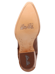 Dan Post DP7059 Womens DAYLA Leather Boot Tan sole view. If you need any assistance with this item or the purchase of this item please call us at five six one seven four eight eight eight zero one Monday through Saturday 10:00a.m EST to 8:00 p.m EST
