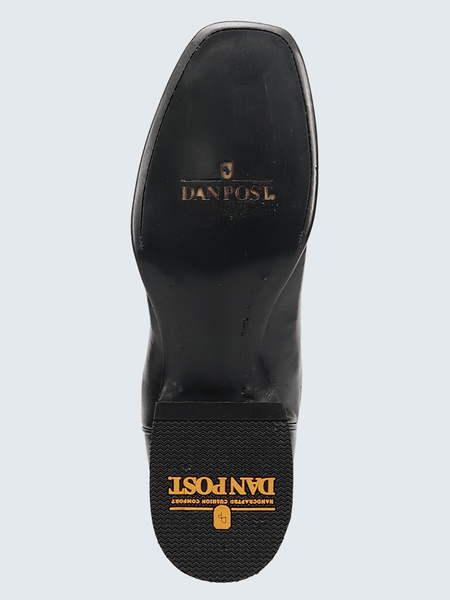 Dan Post DP7087 Mens Remington Western Boot Black sole view. If you need any assistance with this item or the purchase of this item please call us at five six one seven four eight eight eight zero one Monday through Saturday 10:00a.m EST to 8:00 p.m EST
