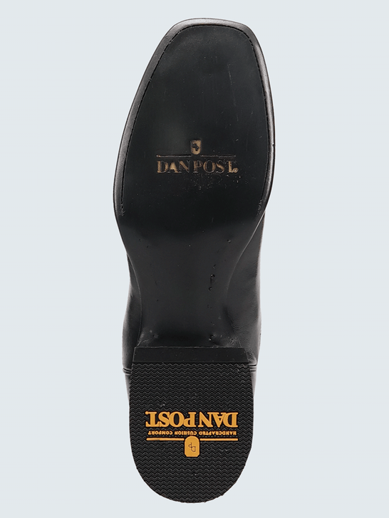 Dan Post DP7087 Mens Remington Western Boot Black sole view. If you need any assistance with this item or the purchase of this item please call us at five six one seven four eight eight eight zero one Monday through Saturday 10:00a.m EST to 8:00 p.m EST
