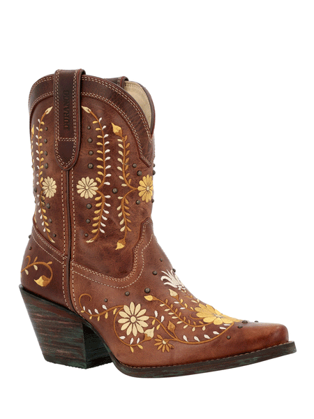 Durango DRD0439 Womens Crush Western Boot Golden Wildflower front and side view. If you need any assistance with this item or the purchase of this item please call us at five six one seven four eight eight eight zero one Monday through Saturday 10:00a.m EST to 8:00 p.m EST