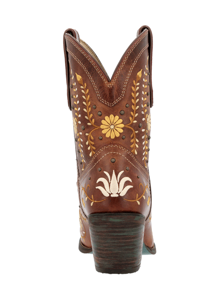 Durango DRD0439 Womens Crush Western Boot Golden Wildflower back view. If you need any assistance with this item or the purchase of this item please call us at five six one seven four eight eight eight zero one Monday through Saturday 10:00a.m EST to 8:00 p.m EST