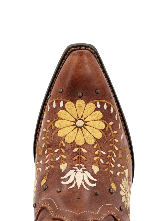 Durango DRD0439 Womens Crush Western Boot Golden Wildflower front and side view. If you need any assistance with this item or the purchase of this item please call us at five six one seven four eight eight eight zero one Monday through Saturday 10:00a.m EST to 8:00 p.m EST