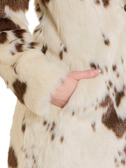 Panhandle DW92C04155 Womens Cow Print Long Fur Coat Natural