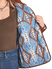 Panhandle DW92C06857-BR Womens Quilted Riding Jacket Brown inside view. If you need any assistance with this item or the purchase of this item please call us at five six one seven four eight eight eight zero one Monday through Saturday 10:00a.m EST to 8:00 p.m EST