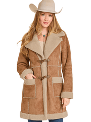 Panhandle DW92C06870 Womens Berber Lined Microsuede Coat Tan front view. If you need any assistance with this item or the purchase of this item please call us at five six one seven four eight eight eight zero one Monday through Saturday 10:00a.m EST to 8:00 p.m EST
