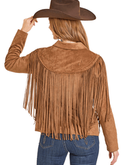 Panhandle DW92C06875 Womens Western Fringe Suede Jacket Copper Brown back view. If you need any assistance with this item or the purchase of this item please call us at five six one seven four eight eight eight zero one Monday through Saturday 10:00a.m EST to 8:00 p.m EST
