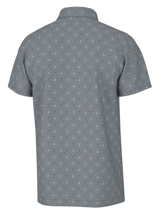 Local Boy Outfitters L1200048-GRY Mens Dirty Myrtle Polo Short Game back view. If you need any assistance with this item or the purchase of this item please call us at five six one seven four eight eight eight zero one Monday through Saturday 10:00a.m EST to 8:00 p.m EST