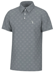 Local Boy Outfitters L1200048-GRY Mens Dirty Myrtle Polo Short Game front view. If you need any assistance with this item or the purchase of this item please call us at five six one seven four eight eight eight zero one Monday through Saturday 10:00a.m EST to 8:00 p.m EST