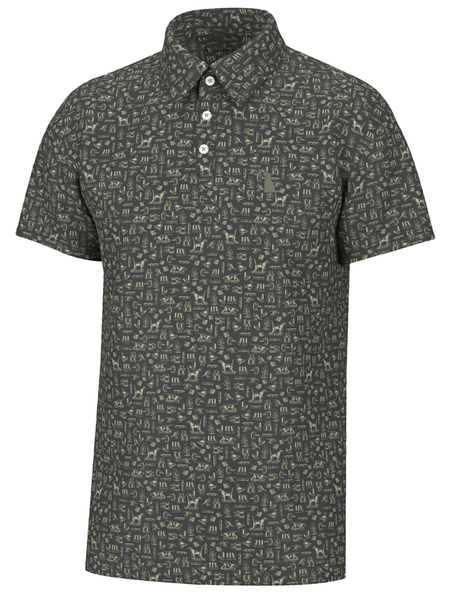 Local Boy Outfitters L1200036-BRN Mens Dirty Myrtle Polo The Hunt Brown