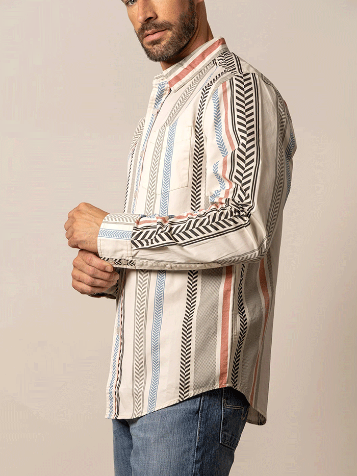 Kimes Ranch DOUBLE TAP Mens Long Sleeve Western Shirt Black front view. If you need any assistance with this item or the purchase of this item please call us at five six one seven four eight eight eight zero one Monday through Saturday 10:00a.m EST to 8:00 p.m EST