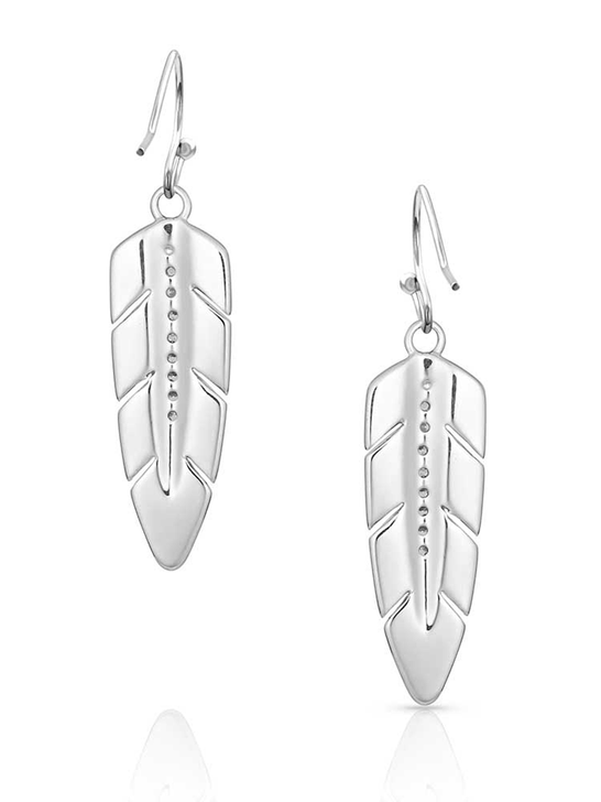Montana Silversmiths ER4165 Womens Hawk Feather Opal Earrings Silver back view. If you need any assistance with this item or the purchase of this item please call us at five six one seven four eight eight eight zero one Monday through Saturday 10:00a.m EST to 8:00 p.m EST
