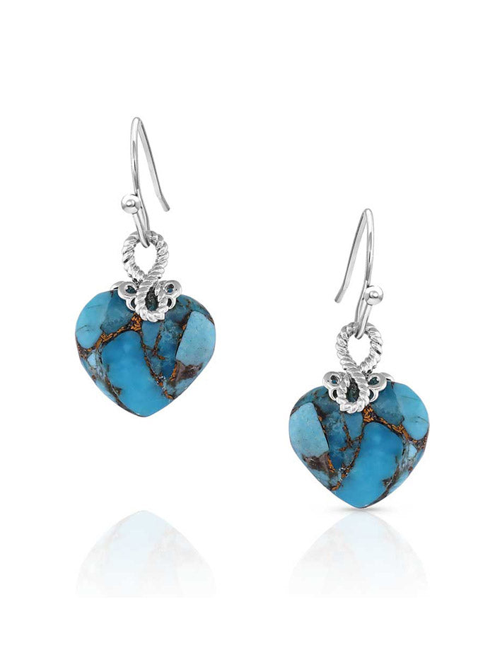 Montana Silversmiths ER5189 Womens Untamable Heart of Stone Earrings Turquoise Silver front view. If you need any assistance with this item or the purchase of this item please call us at five six one seven four eight eight eight zero one Monday through Saturday 10:00a.m EST to 8:00 p.m EST
