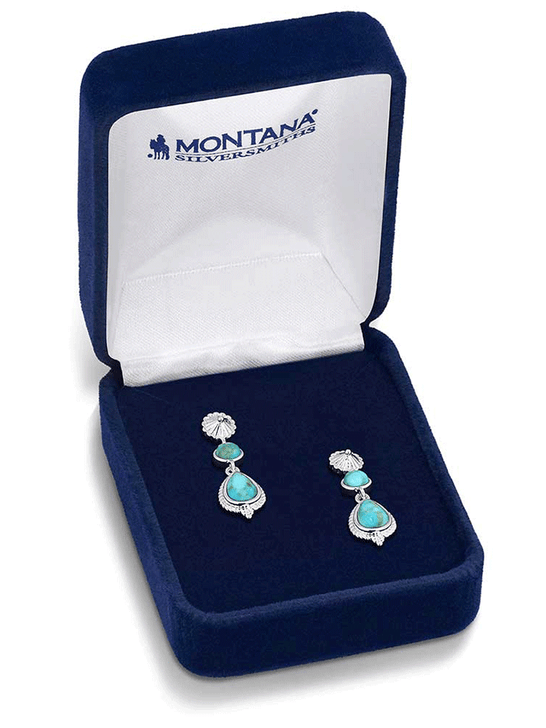 Montana Silversmiths ER6107 Womens Desert Bloom Earrings Silver view in box. If you need any assistance with this item or the purchase of this item please call us at five six one seven four eight eight eight zero one Monday through Saturday 10:00a.m EST to 8:00 p.m EST