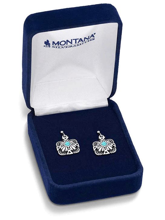 Montana Silversmiths ER6116 Womens Desert Sage Turquoise Earrings Silver in box. If you need any assistance with this item or the purchase of this item please call us at five six one seven four eight eight eight zero one Monday through Saturday 10:00a.m EST to 8:00 p.m EST