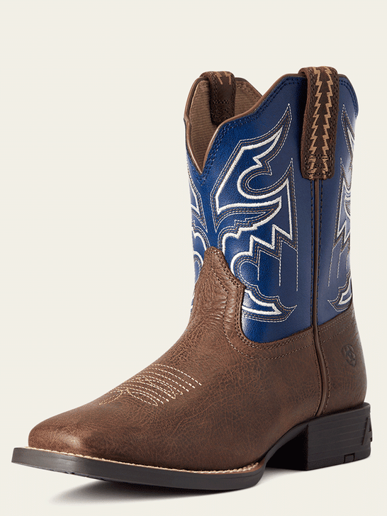 Ariat 10038333 Kids Youth Sorting Pen Western Boot Adobe Chocolate front and side view. If you need any assistance with this item or the purchase of this item please call us at five six one seven four eight eight eight zero one Monday through Saturday 10:00a.m EST to 8:00 p.m EST