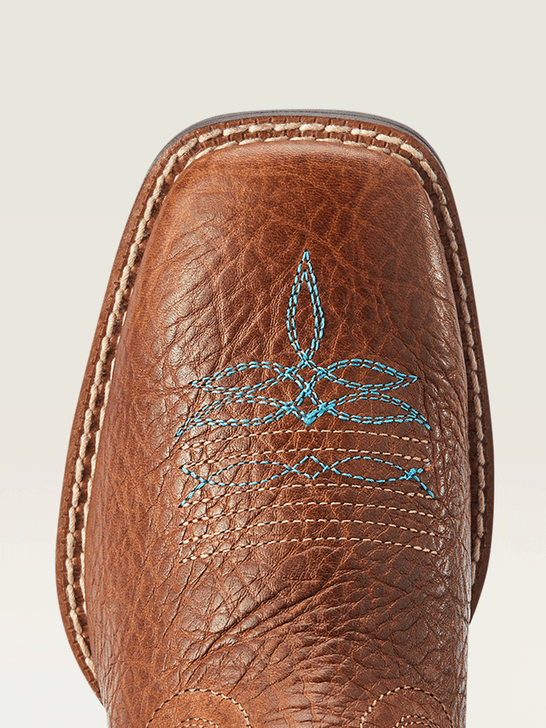 Ariat 10042597 Kids Lonestar Western Boot Ridge Red Dirt Road toe view. If you need any assistance with this item or the purchase of this item please call us at five six one seven four eight eight eight zero one Monday through Saturday 10:00a.m EST to 8:00 p.m EST