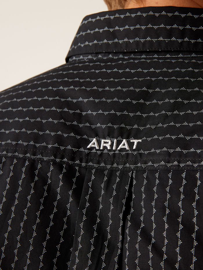 Ariat 10046287 Mens Team Woddson Long Sleeve Shirt Black front view. If you need any assistance with this item or the purchase of this item please call us at five six one seven four eight eight eight zero one Monday through Saturday 10:00a.m EST to 8:00 p.m EST