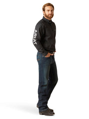 Ariat 10046287 Mens Team Woddson Long Sleeve Shirt Black side view full body. If you need any assistance with this item or the purchase of this item please call us at five six one seven four eight eight eight zero one Monday through Saturday 10:00a.m EST to 8:00 p.m EST