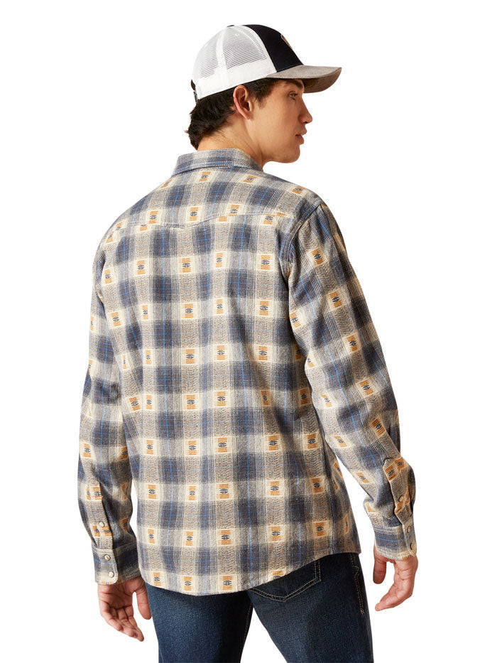 Ariat 10046296 Mens Retro Fit Shirt Vaporous Gray front view. If you need any assistance with this item or the purchase of this item please call us at five six one seven four eight eight eight zero one Monday through Saturday 10:00a.m EST to 8:00 p.m EST