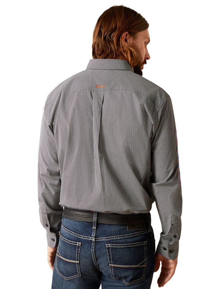 Ariat 10046325 Mens Team Whitt Long Sleeve Shirt Black front view. If you need any assistance with this item or the purchase of this item please call us at five six one seven four eight eight eight zero one Monday through Saturday 10:00a.m EST to 8:00 p.m EST