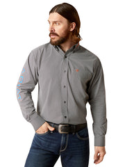 Ariat 10046325 Mens Team Whitt Long Sleeve Shirt Black front view. If you need any assistance with this item or the purchase of this item please call us at five six one seven four eight eight eight zero one Monday through Saturday 10:00a.m EST to 8:00 p.m EST