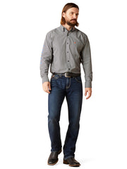 Ariat 10046325 Mens Team Whitt Long Sleeve Shirt Black front view full body. If you need any assistance with this item or the purchase of this item please call us at five six one seven four eight eight eight zero one Monday through Saturday 10:00a.m EST to 8:00 p.m EST