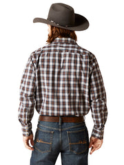 Ariat 10046520 Mens Pro Grayson Classic Long Sleeve Shirt Bark back view. If you need any assistance with this item or the purchase of this item please call us at five six one seven four eight eight eight zero one Monday through Saturday 10:00a.m EST to 8:00 p.m EST