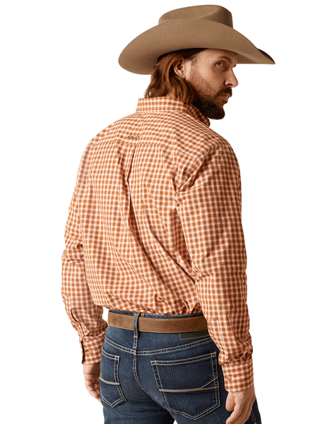 Ariat 10046521 Mens Pro Garrison Classic Long Sleeve Shirt Copper back view. If you need any assistance with this item or the purchase of this item please call us at five six one seven four eight eight eight zero one Monday through Saturday 10:00a.m EST to 8:00 p.m EST