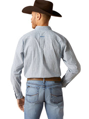 Ariat 10046527 Mens Gery Classic Fit Shirt Blue back view. If you need any assistance with this item or the purchase of this item please call us at five six one seven four eight eight eight zero one Monday through Saturday 10:00a.m EST to 8:00 p.m EST