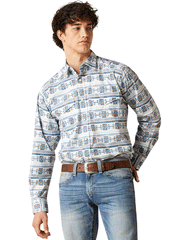 Ariat 10046577 Mens Garith Snap Long Sleeve Shirt White front view. If you need any assistance with this item or the purchase of this item please call us at five six one seven four eight eight eight zero one Monday through Saturday 10:00a.m EST to 8:00 p.m EST