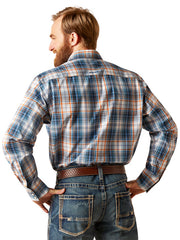 Ariat 10046579 Mens Pro Series Gordon Shirt Blue back view. If you need any assistance with this item or the purchase of this item please call us at five six one seven four eight eight eight zero one Monday through Saturday 10:00a.m EST to 8:00 p.m EST