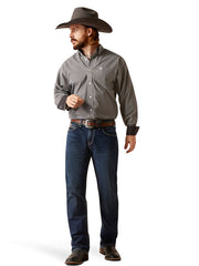 Ariat 10046593 Mens Wrinkle Free Classic Long Sleeve Shirt White front view full body. If you need any assistance with this item or the purchase of this item please call us at five six one seven four eight eight eight zero one Monday through Saturday 10:00a.m EST to 8:00 p.m EST