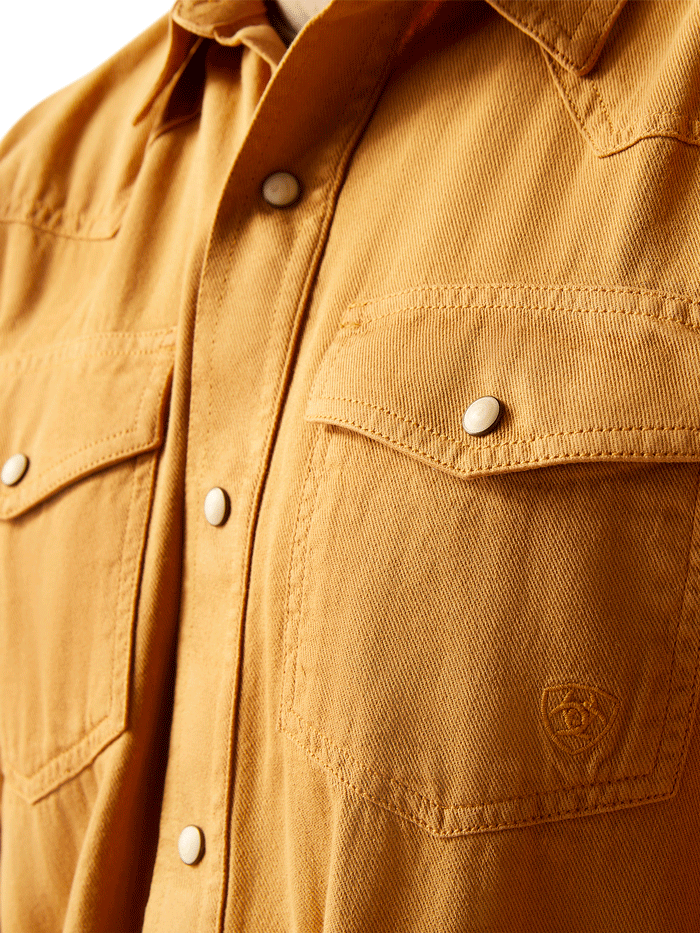 Ariat 10046820 Mens Jurlington Retro Snap Long Sleeve Shirt Comb Honey front view. If you need any assistance with this item or the purchase of this item please call us at five six one seven four eight eight eight zero one Monday through Saturday 10:00a.m EST to 8:00 p.m EST
