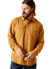 Ariat 10046820 Mens Jurlington Retro Snap Long Sleeve Shirt Comb Honey front view. If you need any assistance with this item or the purchase of this item please call us at five six one seven four eight eight eight zero one Monday through Saturday 10:00a.m EST to 8:00 p.m EST