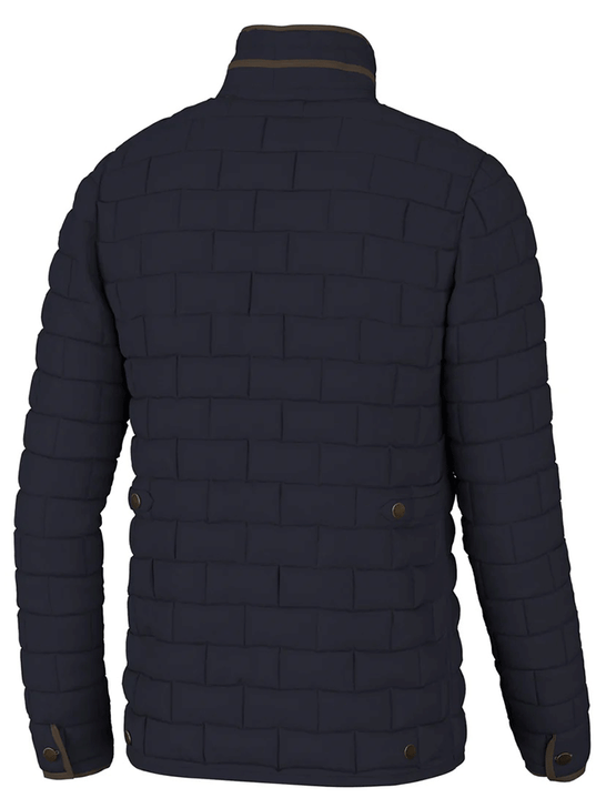 Local Boy Outfitters L1300043-NVY Mens Brick Quilted Jacket Navy back view. If you need any assistance with this item or the purchase of this item please call us at five six one seven four eight eight eight zero one Monday through Saturday 10:00a.m EST to 8:00 p.m EST
