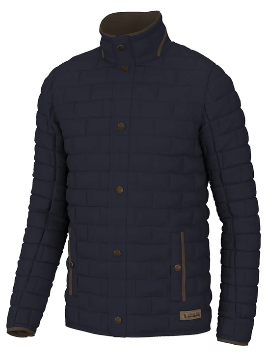 Local Boy Outfitters L1300043-NVY Mens Brick Quilted Jacket Navy front view. If you need any assistance with this item or the purchase of this item please call us at five six one seven four eight eight eight zero one Monday through Saturday 10:00a.m EST to 8:00 p.m EST