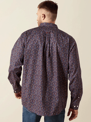 Ariat 10065805 Mens Wrinkle Free Brendan Classic Fit Shirt Blue back view. If you need any assistance with this item or the purchase of this item please call us at five six one seven four eight eight eight zero one Monday through Saturday 10:00a.m EST to 8:00 p.m EST