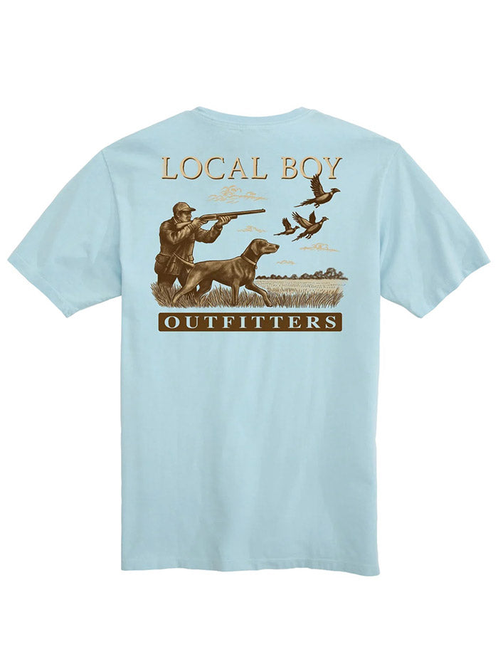Local Boy Outfitters L1000800-CBY Mens Wetland Hunt T-Shirt Chambray front view. If you need any assistance with this item or the purchase of this item please call us at five six one seven four eight eight eight zero one Monday through Saturday 10:00a.m EST to 8:00 p.m EST