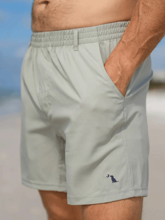 Local Boy Outfitters L1600002-CGRY Mens Volley Shorts Cool Grey side / front view. If you need any assistance with this item or the purchase of this item please call us at five six one seven four eight eight eight zero one Monday through Saturday 10:00a.m EST to 8:00 p.m EST