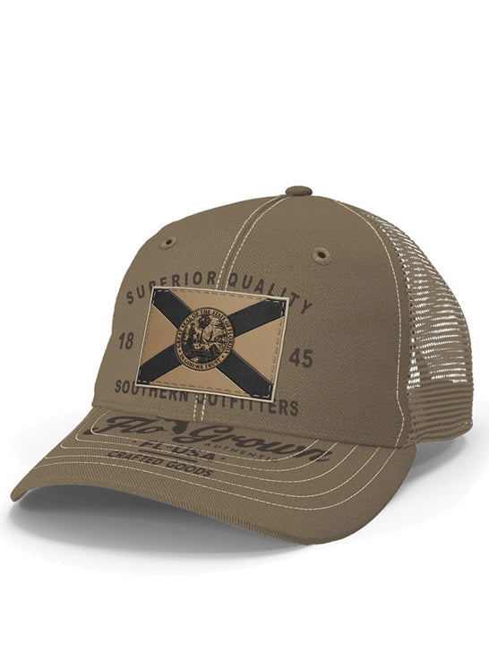 FloGrown FGH-414 Southern Outfitters Cap Khaki side / front view. If you need any assistance with this item or the purchase of this item please call us at five six one seven four eight eight eight zero one Monday through Saturday 10:00a.m EST to 8:00 p.m EST