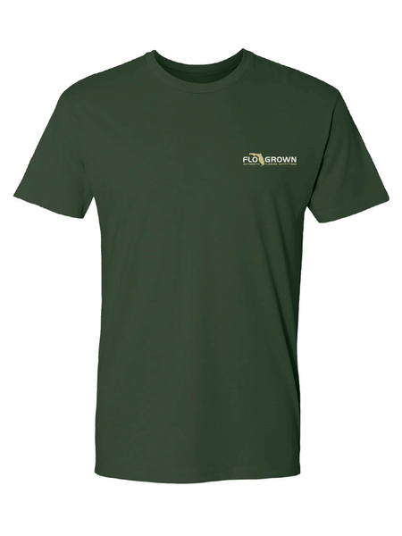 FloGrown FGM1-1058 Mens Bow Season Tee Olive front view. If you need any assistance with this item or the purchase of this item please call us at five six one seven four eight eight eight zero one Monday through Saturday 10:00a.m EST to 8:00 p.m EST