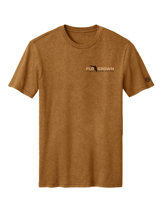FloGrown FGM1-1112 Mens Limited Edition Annual Florida Rodeo Poster Tee Bronze front view. If you need any assistance with this item or the purchase of this item please call us at five six one seven four eight eight eight zero one Monday through Saturday 10:00a.m EST to 8:00 p.m EST