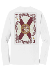 FloGrown FGM-3193 Florida Card Long Sleeve Tee White back view. If you need any assistance with this item or the purchase of this item please call us at five six one seven four eight eight eight zero one Monday through Saturday 10:00a.m EST to 8:00 p.m EST