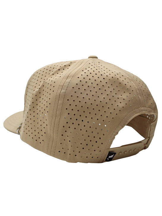 Local Boy Outfitters L3000388-LKH See Ya Later Perforated Rope Hat Light Khaki back view. If you need any assistance with this item or the purchase of this item please call us at five six one seven four eight eight eight zero one Monday through Saturday 10:00a.m EST to 8:00 p.m EST