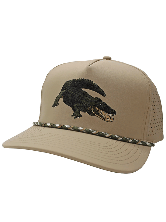 Local Boy Outfitters L3000388-LKH See Ya Later Perforated Rope Hat Light Khaki front view. If you need any assistance with this item or the purchase of this item please call us at five six one seven four eight eight eight zero one Monday through Saturday 10:00a.m EST to 8:00 p.m EST