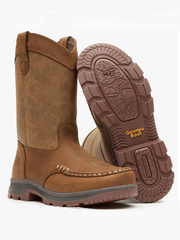 Georgia GB00705Y Youth Athens SuperLyte Pull On Boot Tan side / front and sole view. If you need any assistance with this item or the purchase of this item please call us at five six one seven four eight eight eight zero one Monday through Saturday 10:00a.m EST to 8:00 p.m EST