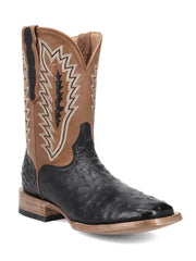Dan Post GL101 Mens Gold Label BRANNAN Ostrich Leather Square Toe Boot Black front and side view. If you need any assistance with this item or the purchase of this item please call us at five six one seven four eight eight eight zero one Monday through Saturday 10:00a.m EST to 8:00 p.m EST
